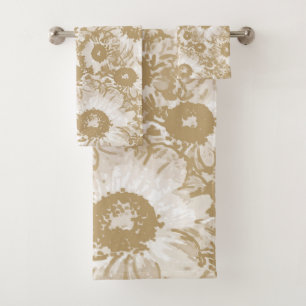 Pastel Grey Brown motif floral