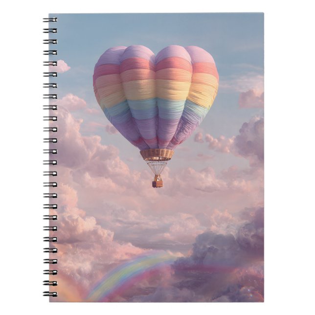 Pastel Heart Balloon Sunset Rainbow Carnet (Devant)