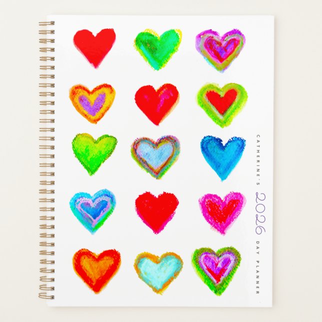 Pastel Hearts 2026 Day Planner (Devant)