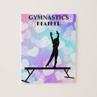 Pastel Hearts GYMNASTICS PUZZLE Personnalisé