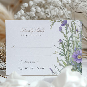 Pastel Herbal Garden Wedding Carte RSVP