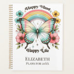 Pastel Hippie "Happy Mind Happy Life"<br><div class="desc">Retro Pastel Hippie "Happy Mind Happy Life" Planificateur pour elle.</div>