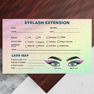 Pastel Holographic Eyelash Extension Carte du doss