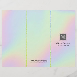 Pastel Holographique Salon de Beauté Tri-Fold Bruc