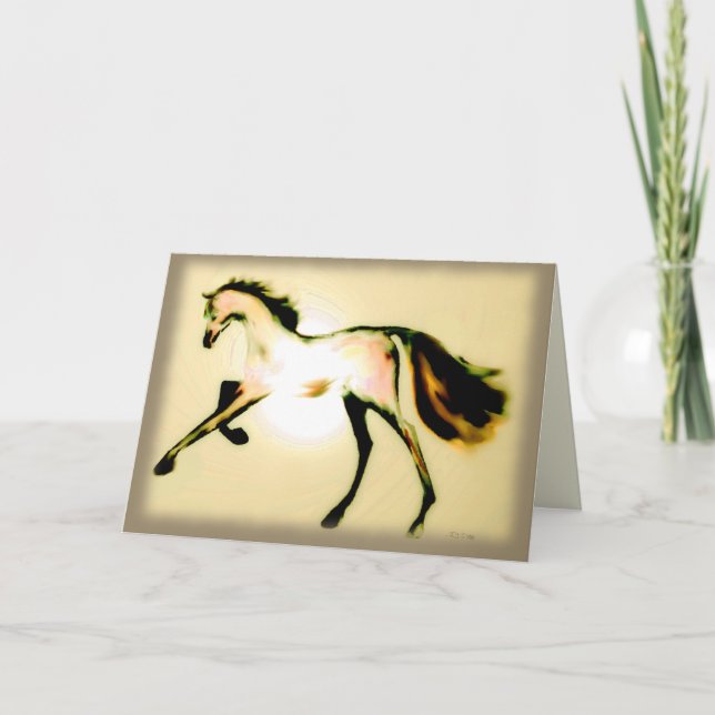 "Pastel Horse" ~ Carte de voeux de vacances (Devant)