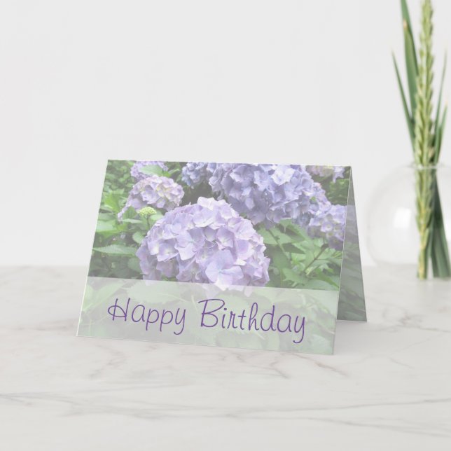 Pastel Hydrangeas à Trebah Carte d'anniversaire (Devant)