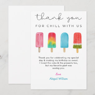 Pastel Ice Cream Anniversaire Cartes de remercieme