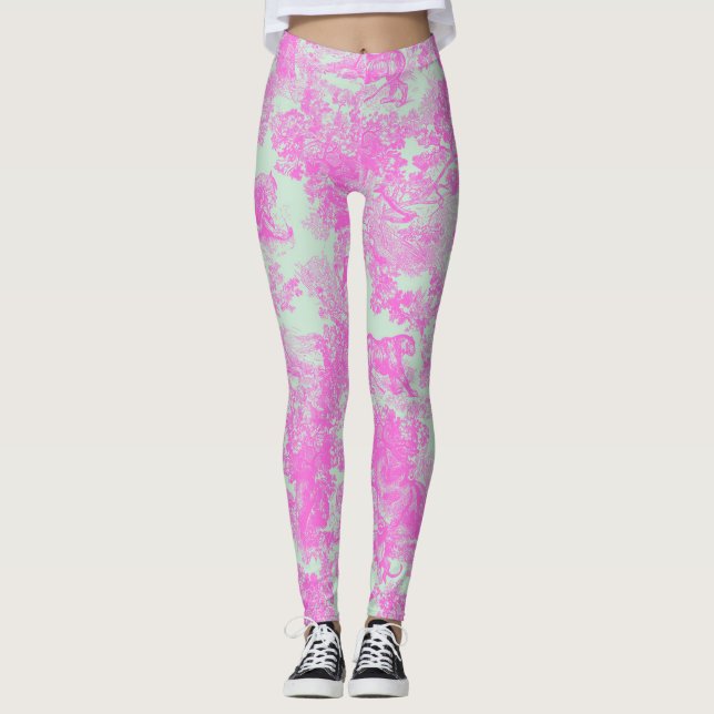Pastel Jungle Toile Leggings Vintage Wild (Devant)