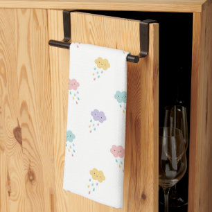 Pastel Kawaii Cloud Motif Serviette de cuisine