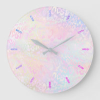 pastel léopard peau grande horloge