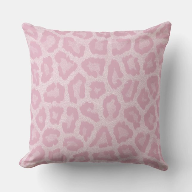 Pastel léopard rose abstrait coussin moderne (Recto)