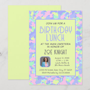 Pastel Lime Confetti Invitation de fête d'annivers