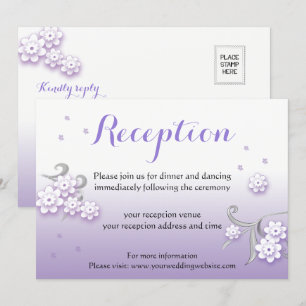 Pastel lovebirds Carte de réception mariage person