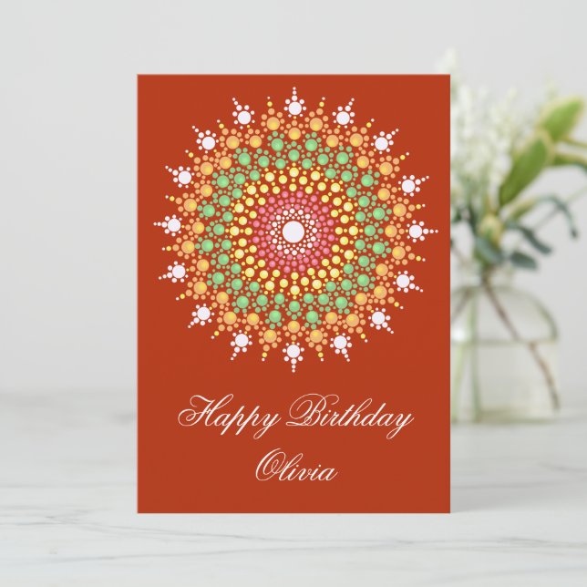 Pastel Mandala Carte Anniversaire (Debout devant)