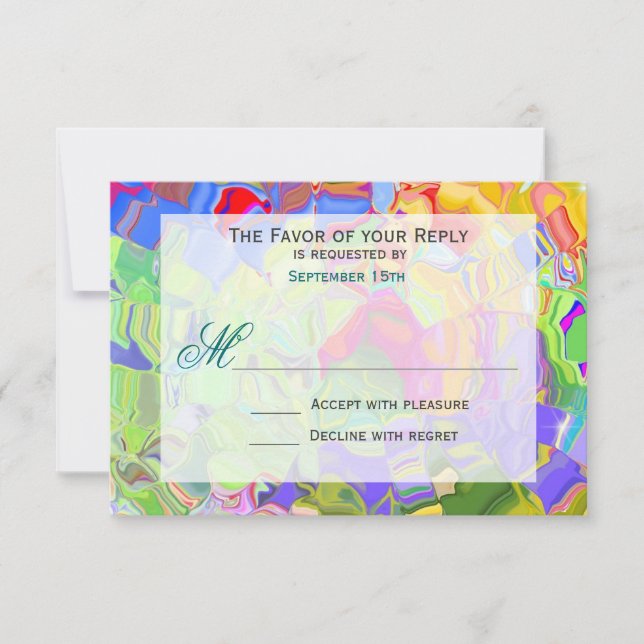 Pastel Mariage Art Abstrait Cartes de réponse RSVP (Devant)