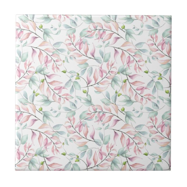 Pastel Mauve et Sage Dancing Carreaux de céramique (Devant)