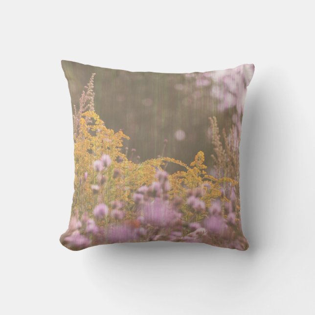 Pastel Meadow Fleurs sauvages Nature Coussin Cushi (Recto)