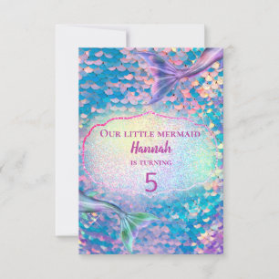 pastel mermaid Anniversaire Fête Invitation