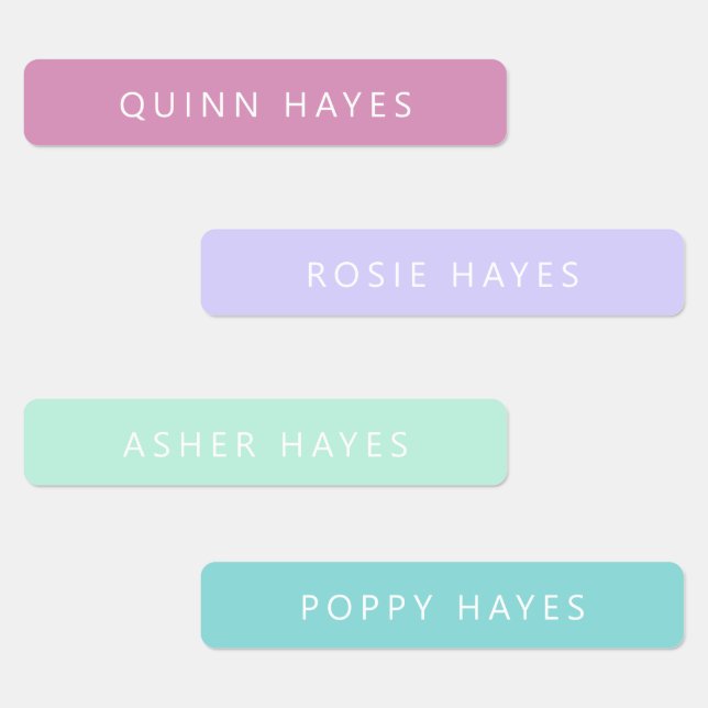 Pastel Mermaid Couleurs Nom Étiquettes (Groupe)