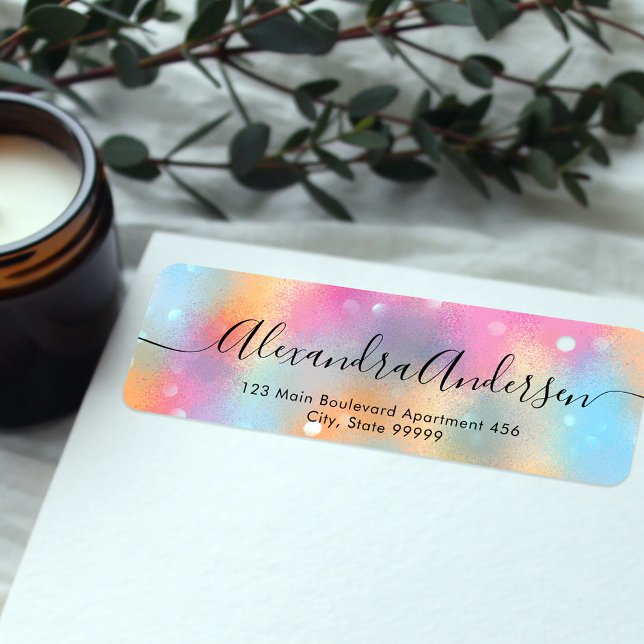Pastel Moderne Chic Moderne Étiquette de calligrap (Créateur téléchargé)