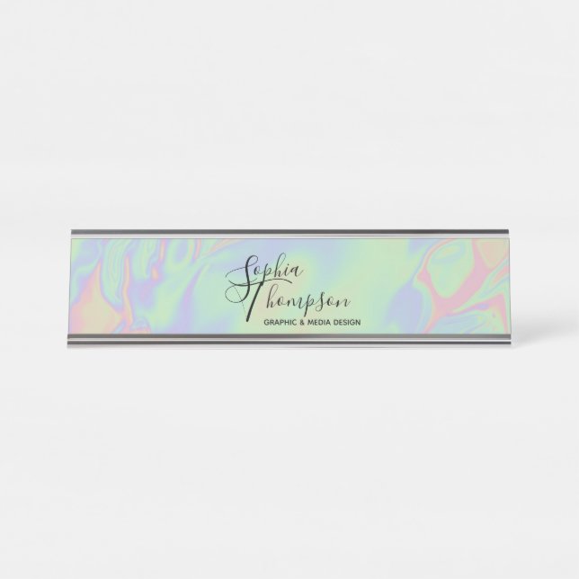 Pastel moderne Holographique Arc-en-ciel - Plaque  (Devant)