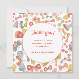 Pastel moderne Motif papillon graphique Merci