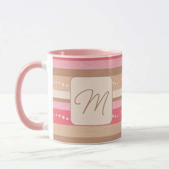 Pastel Monogramme Et Grandes Motifs Mug (Gauche)