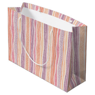 Pastel Motif rayé Grand sac cadeau