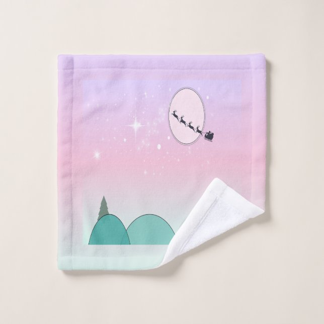 Pastel Noël Clair de Lune Douce Lumière (Gant de toilette)