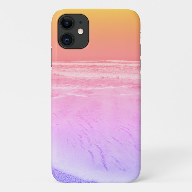 Pastel Ocean Waves Beach iPhone 11 Coque (Dos)