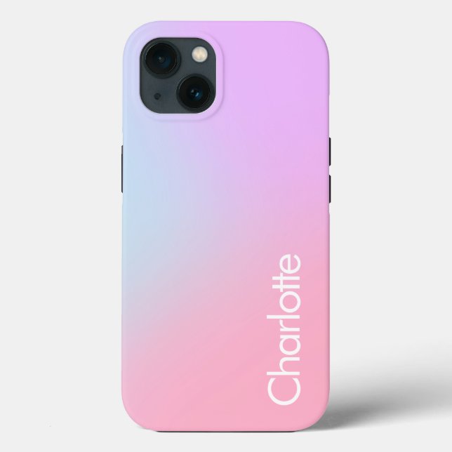 Pastel Ombre Personnalisé iPhone 13 Coque (Verso)