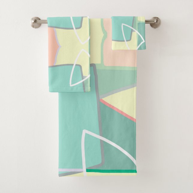 Pastel Pale Turquoise Rose Art Abstrait (En situation)