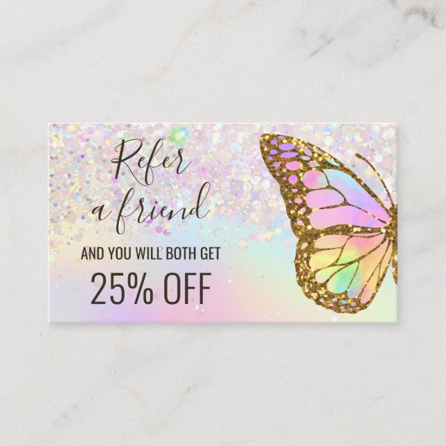 pastel papterfly référer un ami carte de visite (Devant)