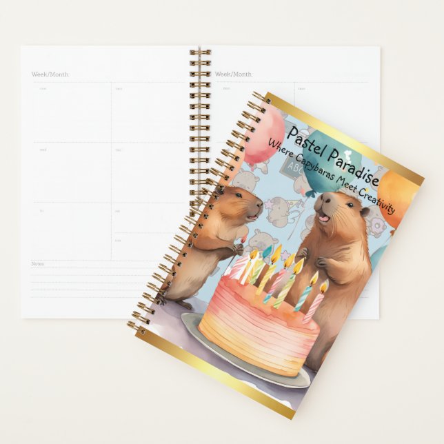 Pastel Paradise: Where Capybaras Meet Creativity (Devant avec enveloppe)