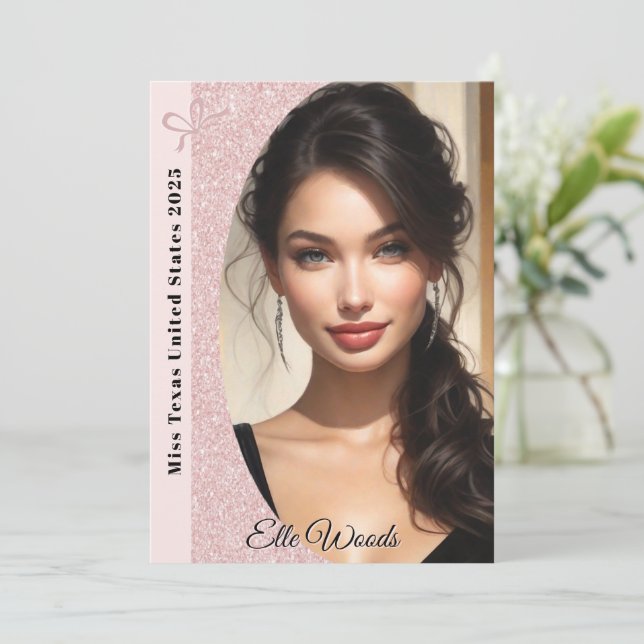 Pastel Parties scintillant Pageant Autograph Carte (Debout devant)