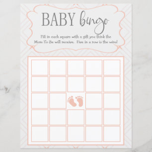 Pastel Peach et Cream Geometry Baby Bingo