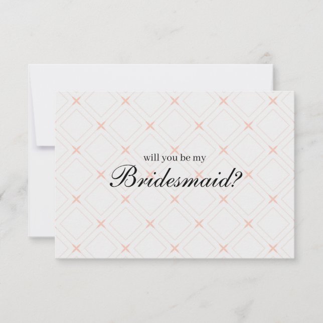 Pastel Peach et Creative Will You Be My Bridesmaid (Devant)