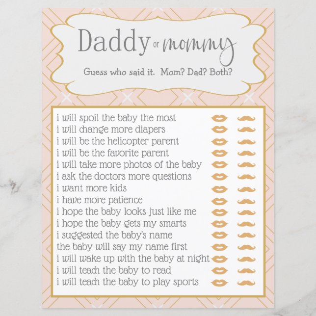 Pastel Peach et Gold Géométrique qui l'a dit (Devant)