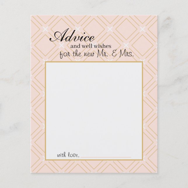 Pastel Peach et Gold Geometry Advice Card (Devant)