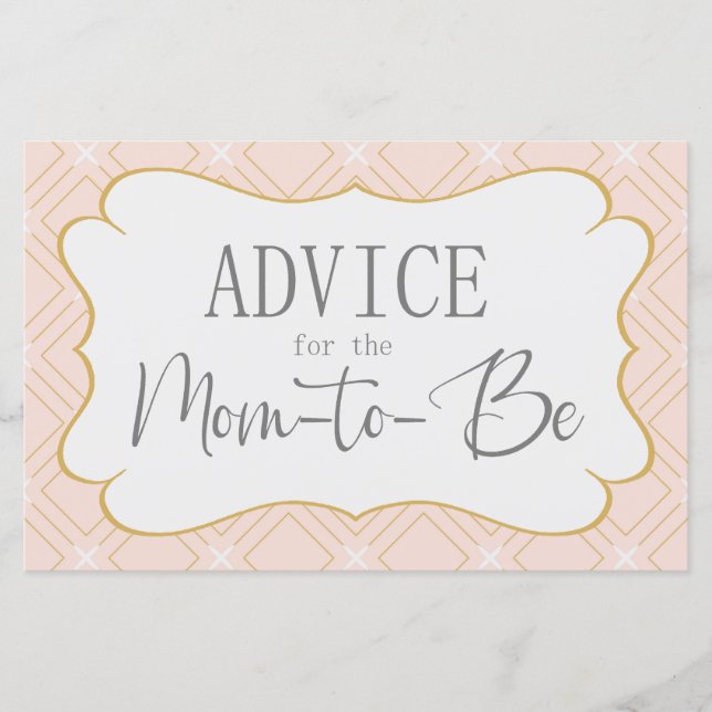 Pastel Peach et Gold Geometry Advice Card (Devant)