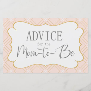 Pastel Peach et Gold Geometry Advice Card