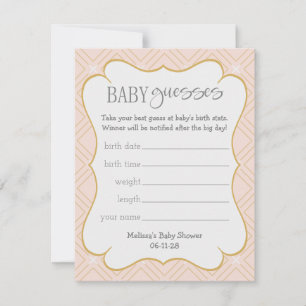 Pastel Peach et Gold Geometry Baby Guesses