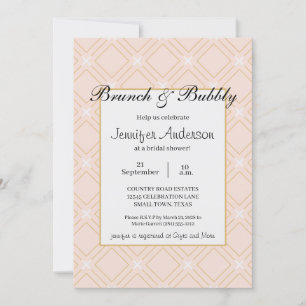 Pastel Peach et Gold Geometry Bridal Brunch