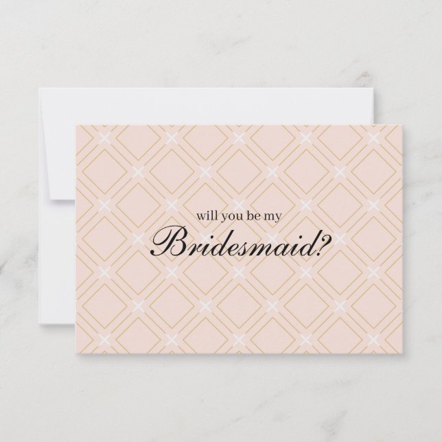 Pastel Peach et Gold Will you will be My Bridesmai (Devant)