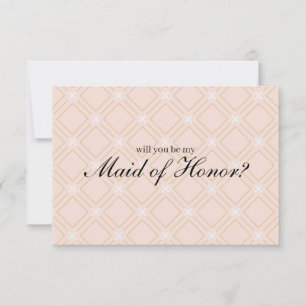 Pastel Peach et Gold Will you will be My Maid of H