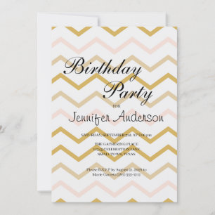 Pastel Peach et Gold Zig Zag