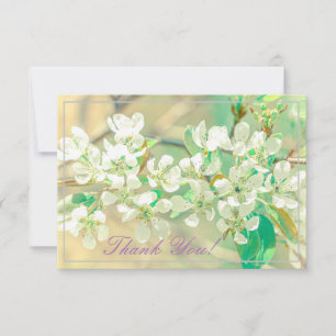 Pastel Pear Tree Blooms Merci Carte Plat