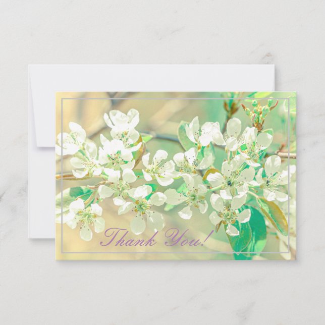 Pastel Pear Tree Blooms Merci Carte Plat (Devant)