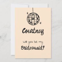 Pastel Pensey Bridesmaid Invitation Apricot