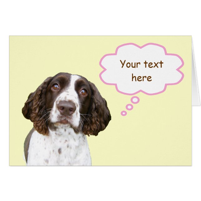 Pastel Personalized English Springer Spaniel Card (Devant Horizontal)